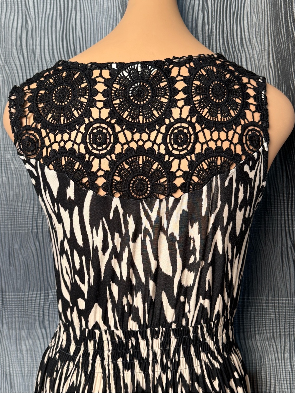 SOMA Multi Colored Crochet/ Lace Back Maxi Dress